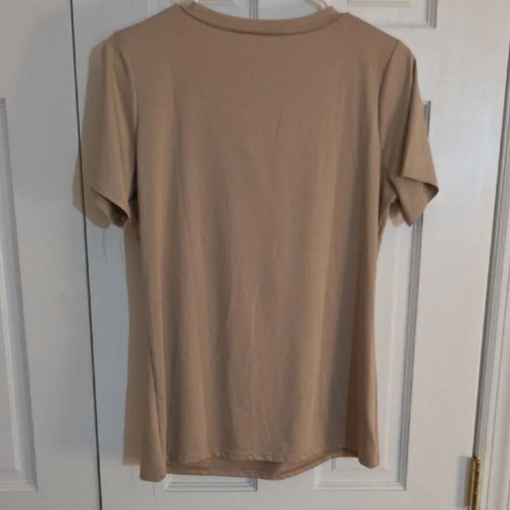 Women's Tan Lace-Up Top - Picture 4 of 4